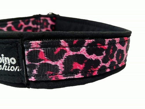 Obojek Pink Leopard softshell (max. dÃ©lka 50 cm)