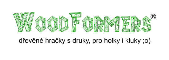 logo dřevěné hračkys druky, pro holky a kluky - WoodFormers